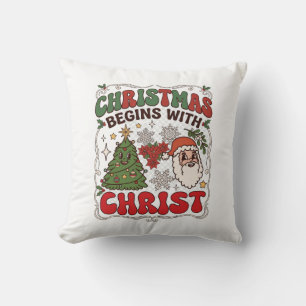 Weihnachten Beginnt Christus Weihnachtsmann Baum S Kissen