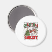 Weihnachten Beginnt Christus Weihnachtsmann Baum S Magnet (Vorderseite/Rückseite)