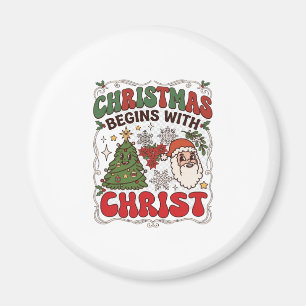 Weihnachten Beginnt Christus Weihnachtsmann Baum S Magnet
