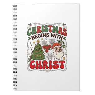 Weihnachten Beginnt Christus Weihnachtsmann Baum S Notizblock