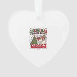 Weihnachten Beginnt Christus Weihnachtsmann Baum S Ornament