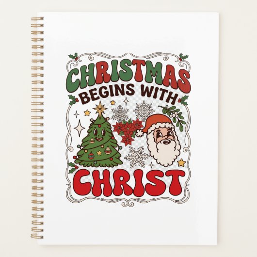 Weihnachten Beginnt Christus Weihnachtsmann Baum S Planer (Vorderseite)