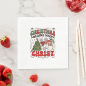 Weihnachten Beginnt Christus Weihnachtsmann Baum S Serviette (Beispiel)