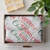 Weihnachten beginnt mit Christi Typografie Seidenpapier (Geschenk)