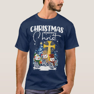 Weihnachten beginnt mit Christlichen Kostümen Xmas T-Shirt