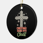 Weihnachten beginnt mit Christlichen Weihnachtsfei Keramik Ornament (Links)