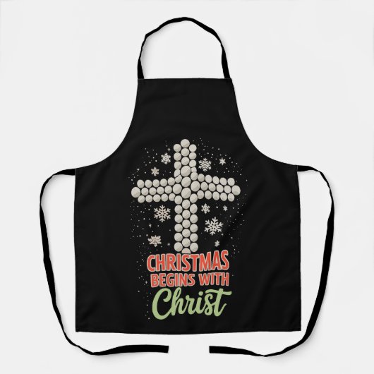 Weihnachten beginnt mit Christlichen Weihnachtsfei Schürze (Vorderseite)