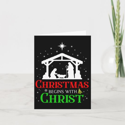 Weihnachten beginnt mit Christus Christlichen Reli Karte (Vorderseite)