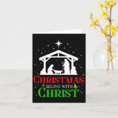 Weihnachten beginnt mit Christus Christlichen Reli Karte (Gelbe Blume)