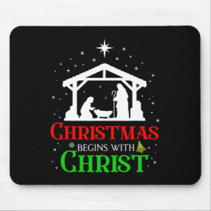Weihnachten beginnt mit Christus Christlichen Reli Mousepad