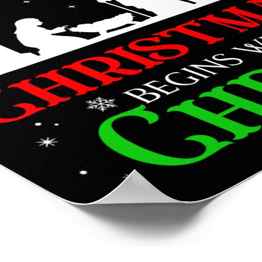 Weihnachten beginnt mit Christus Christlichen Reli Poster (Ecke)