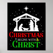 Weihnachten beginnt mit Christus Christlichen Reli Poster (Vorne)