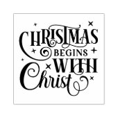 Weihnachten beginnt mit Christus Gummistempel (Prägung)
