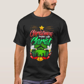 Weihnachten beginnt mit Christus Hoodie Geburt Jes T-Shirt
