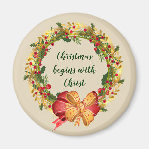 Weihnachten beginnt mit Christus - Inspirierender Magnet