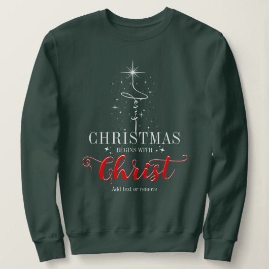 Weihnachten beginnt mit Christus Jesus Kreuz Chris Sweatshirt (Design vorne)