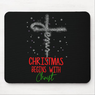 Weihnachten Beginnt Mit Christus Kreuz Christlich Mousepad