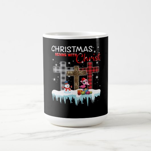 Weihnachten beginnt mit Christus Liebe Flamingo Kaffeetasse (Mittel)