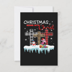 Weihnachten beginnt mit Christus Liebe Flamingo RSVP Karte