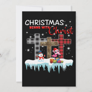 Weihnachten beginnt mit Christus Liebe Flamingo Save The Date