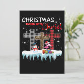 Weihnachten beginnt mit Christus Liebe Flamingo Save The Date (Stehend Vorderseite)