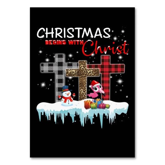 Weihnachten beginnt mit Christus Liebe Flamingo Tischnummer (Vorderseite)