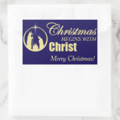 Weihnachten beginnt mit Christus Rechteckiger Aufkleber (Tasche)