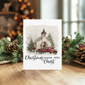 Weihnachten beginnt mit Christus rustikaler roter
