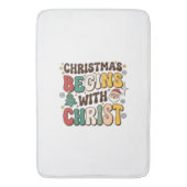 Weihnachten Beginnt Mit Christus Santa Baum Design Badematte (Vorderseite Vertikal)