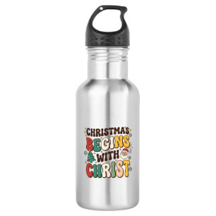 Weihnachten Beginnt Mit Christus Santa Baum Design Edelstahlflasche
