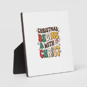 Weihnachten beginnt mit Christus Santa Baum Design Fotoplatte (Vorderseite)