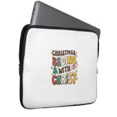 Weihnachten beginnt mit Christus Santa Baum Design Laptopschutzhülle (Vorne Rechts)