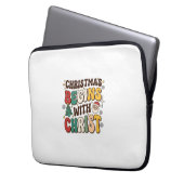 Weihnachten beginnt mit Christus Santa Baum Design Laptopschutzhülle (Vorderseite Links)