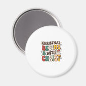 Weihnachten beginnt mit Christus Santa Baum Design Magnet (Vorderseite/Rückseite)