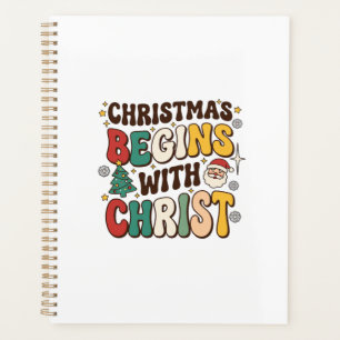 Weihnachten beginnt mit Christus Santa Baum Design Planer