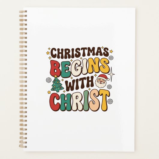 Weihnachten beginnt mit Christus Santa Baum Design Planer (Vorderseite)