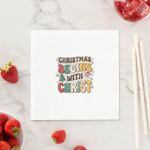 Weihnachten beginnt mit Christus Santa Baum Design Serviette (Beispiel)