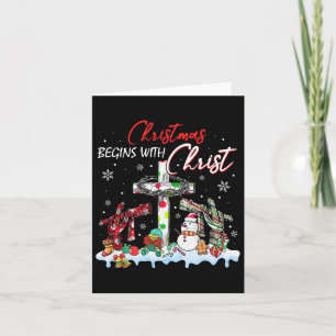 Weihnachten beginnt mit Christus Snowman Christlic Karte