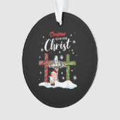 Weihnachten beginnt mit Christus Snowman Christlic Ornament (Vorderseite)