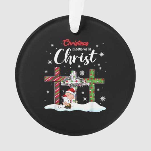 Weihnachten beginnt mit Christus Snowman Christlic Ornament (Vorderseite)