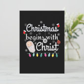 Weihnachten beginnt mit Christus T - Shirt Einladung (Stehend Vorderseite)