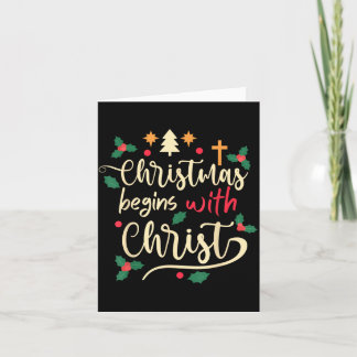 Weihnachten beginnt mit Christus Xmas Tag Christli Karte