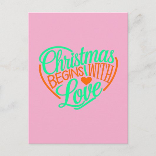 Weihnachten beginnt mit Liebe Digital Art Design Postkarte (Vorderseite)