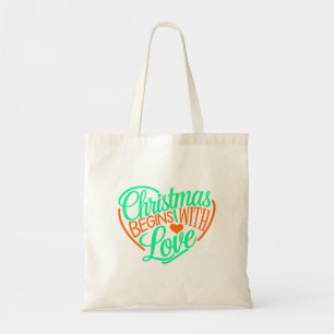 Weihnachten beginnt mit Liebe Digital Art Design Tragetasche