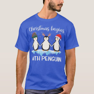 Weihnachten beginnt mit Pinguin Xmas Tieraktiviste T-Shirt