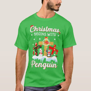 Weihnachten beginnt mit Pinguin Xmas Tieraktiviste T-Shirt