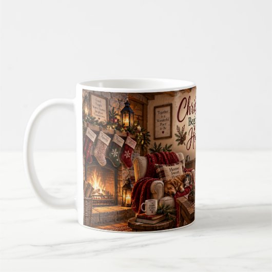 Weihnachten beginnt zu Hause Tasse (Links)