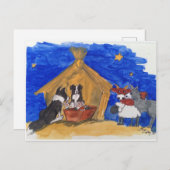 Weihnachten bei Familie Hund Postkarte (Vorne/Hinten)