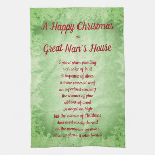Weihnachten bei Great Nan's House Kitchen Handtüch Geschirrtuch