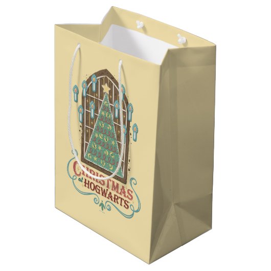 Weihnachten bei HOGWARTS™ Cookie Graphic Mittlere Geschenktüte (Rückseite Schrägansicht)